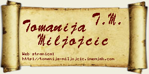 Tomanija Miljojčić vizit kartica